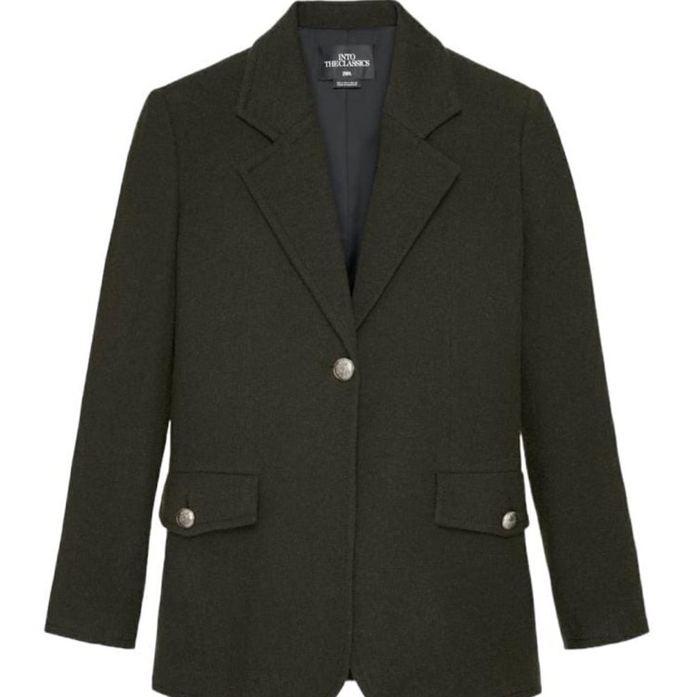 ZARA LIMITED EDITION WOOL BLEND BLAZER KHAKI SIZE S | 8416/818